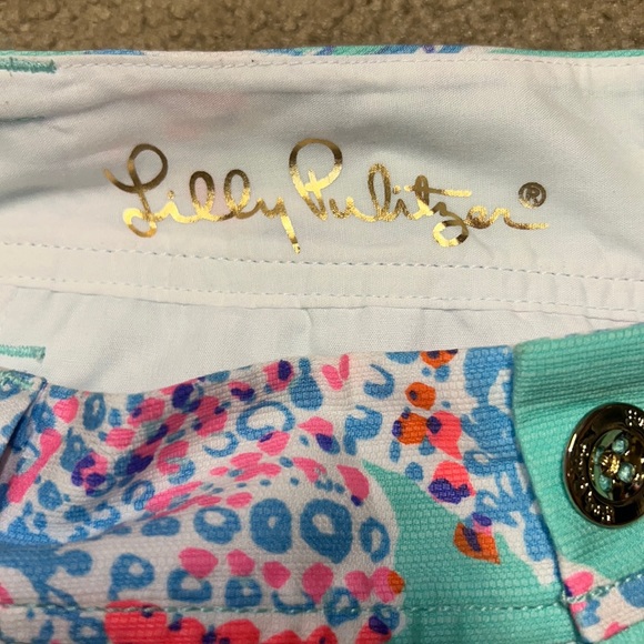 Lilly Pulitzer Callahan Shorts Minty Fresh Fansea Print, Sz 0 - Picture 8 of 10